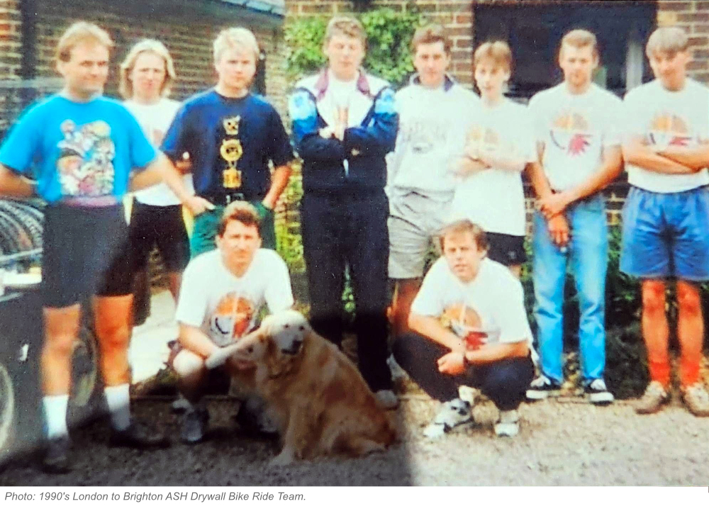 ASH Drywall London to Brighton Bike Ride Team 1990s